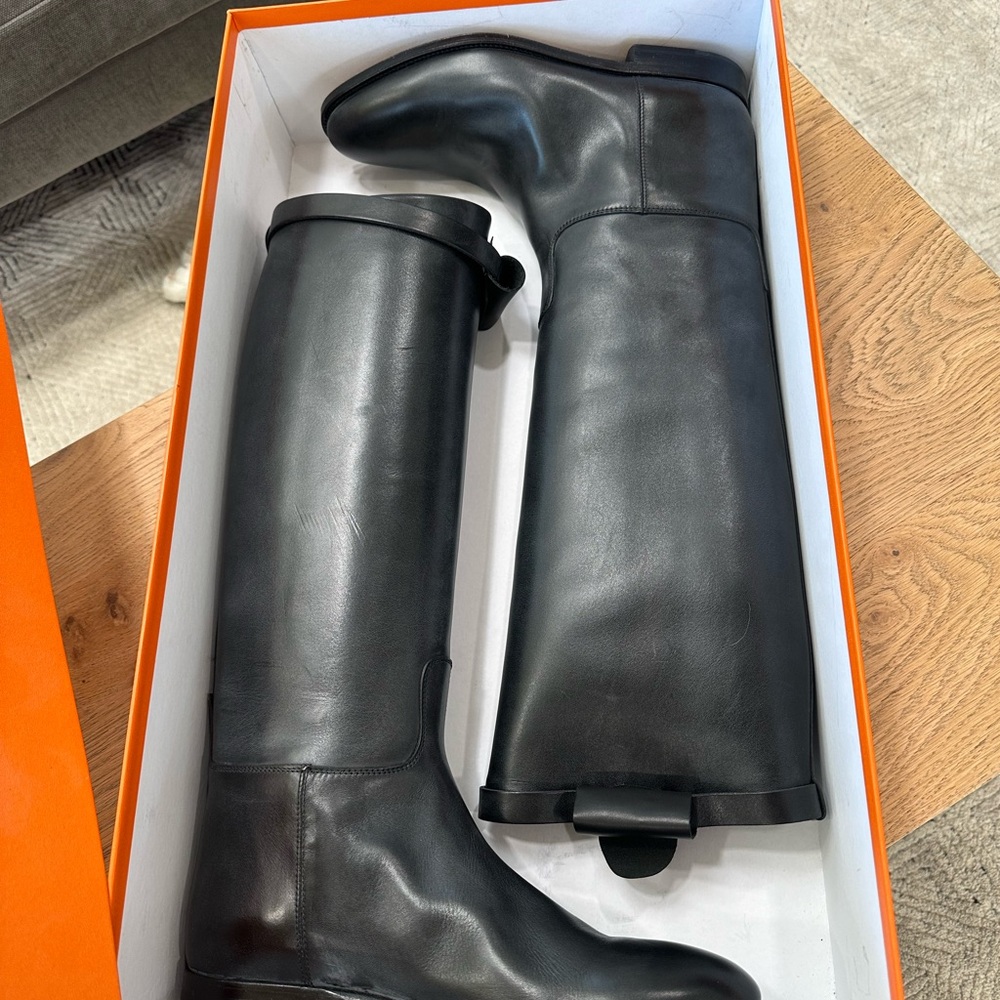 Hermes Black Winter Rain Boots